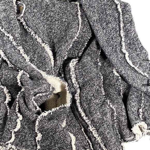 Shabby Chic Jacket Womens M Gray Heather Melange Distressed Raw Edge Grunge Y2K - Picture 16 of 16